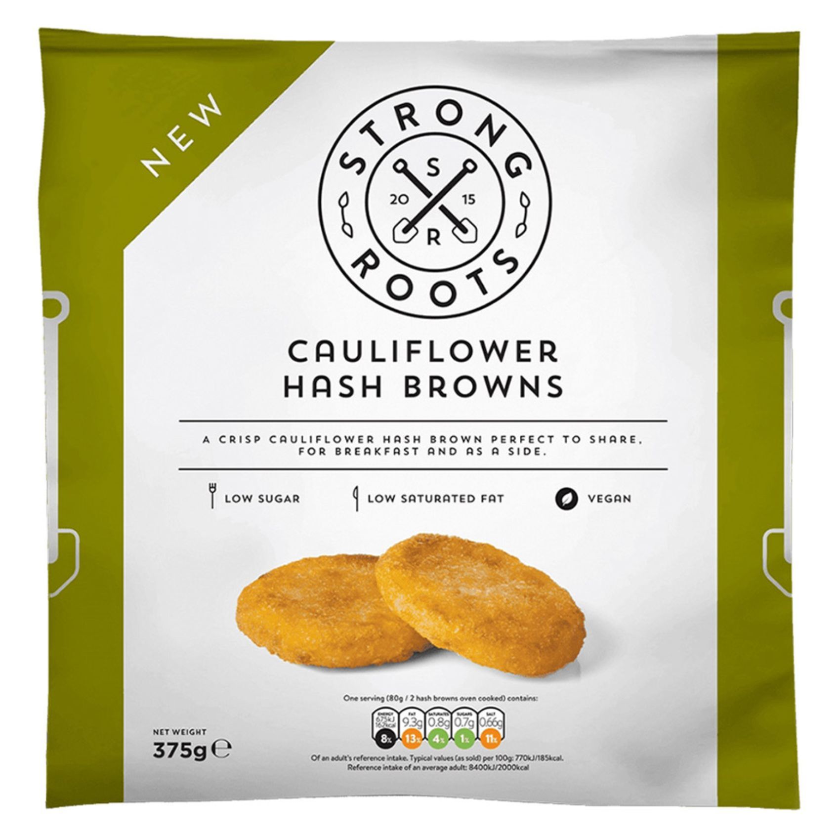 Buy Strong Roots Cauliflower Hash Browns 375g Online Shop Frozen Food On Carrefour Uae