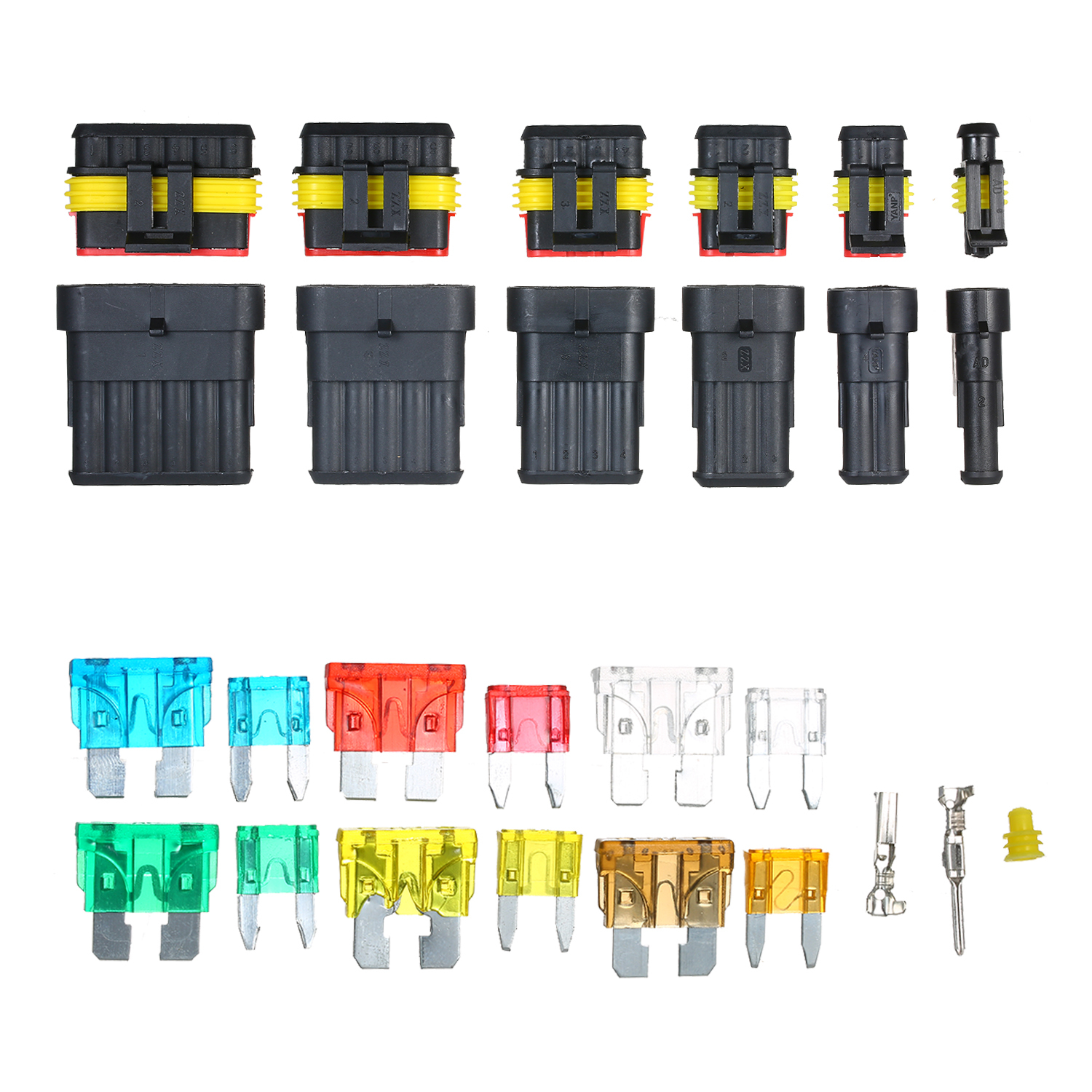 Buy Generic Amp1p 2p 3p 4p 5p 6p Waterproof Car Auto Electrical Wire Connector Terminal Plug With Blade Fuse Connector Plug Kit Terminal Assortment 1 2 3 4 5 6 Pin Male