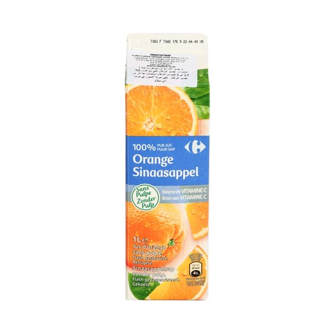 Carrefour Pure Orange Juice Without Pulp 1l