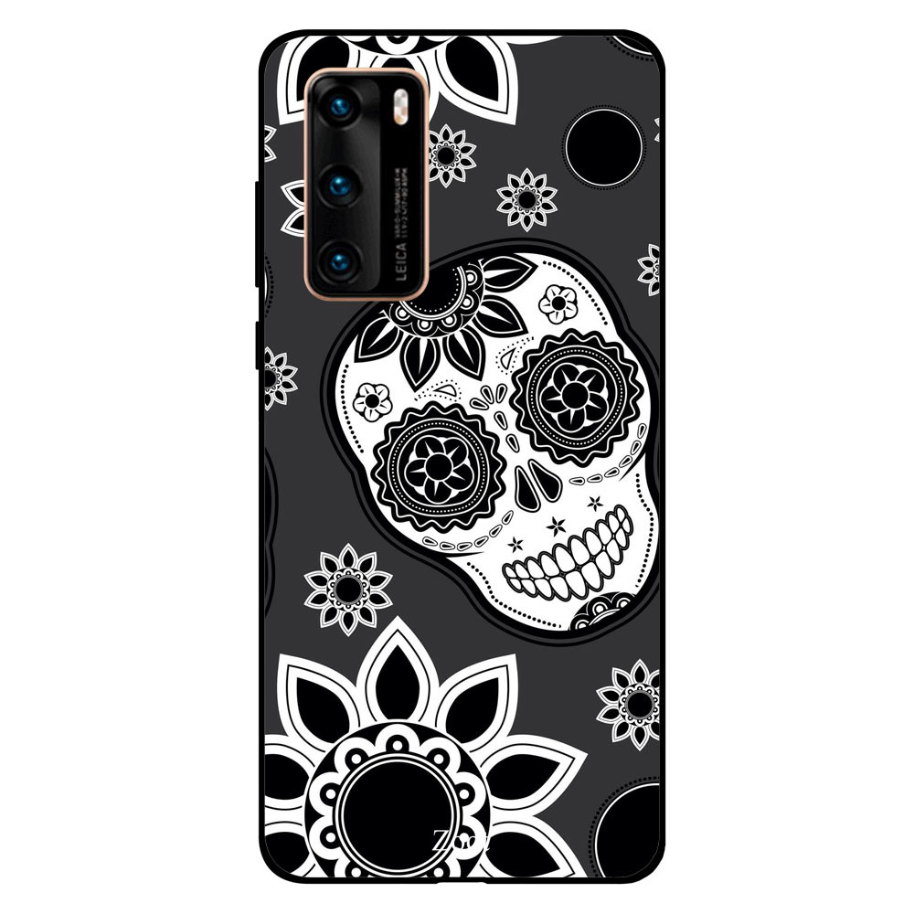 Buy Zoot Huawei P40 Case Cover Gray Skull Floral Pattern Online Shop Smartphones Tablets Wearables On Carrefour Uae