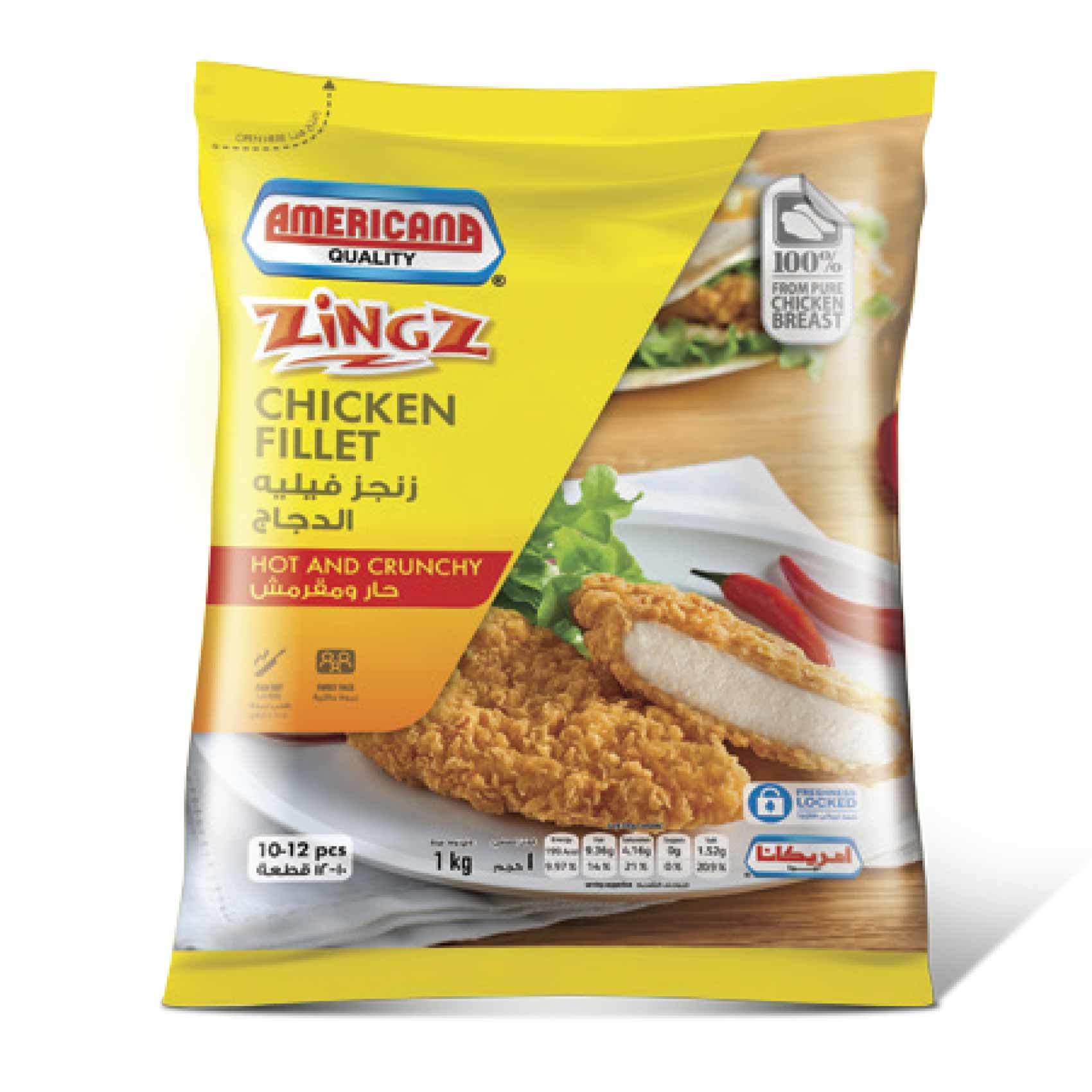 Buy Americana Zinger Chicken Fillet 1 Kg Online Shop Frozen Food On Carrefour Saudi Arabia