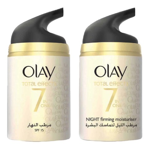 Buy Olay Face Moisturizer Total Effects Duo Anti Ageing Day Cream 50g And Firming Night Cream 50g Online Shop Beauty Personal Care On Carrefour Uae