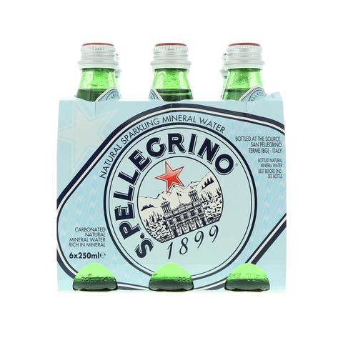 Buy San Pellegrino Carbonated Natural Mineral Water 6 250 Ml Online Shop Beverages On Carrefour Saudi Arabia