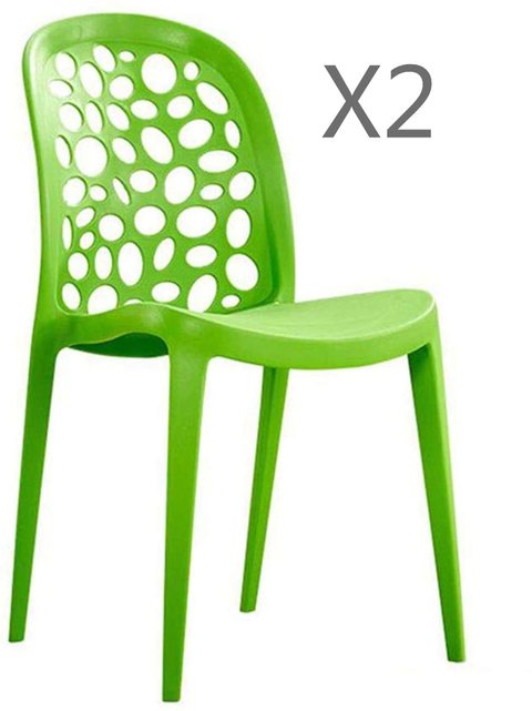 Buy Lanny Set Of 2 Back Hole Design Stackable Chair A312 Injection Processing Fixed Leg Plastic Leisure Chair Outdoor Indoor Outside Inside Patio Garden Chair Water Sun Proof Dining Chair For Households Restaurants Cafeterias Events And