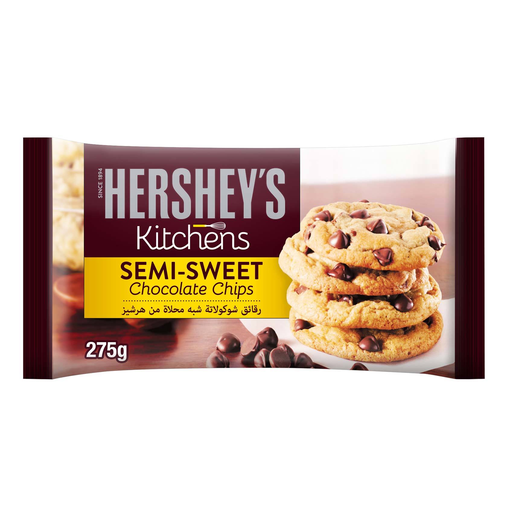 Buy Hershey S Kitchens Semi Sweet Chocolate Chips 275 G Online Shop Food Cupboard On Carrefour Saudi Arabia